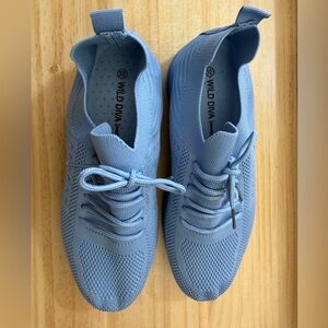 Wild Diva Sky Blue Knit Sneakers